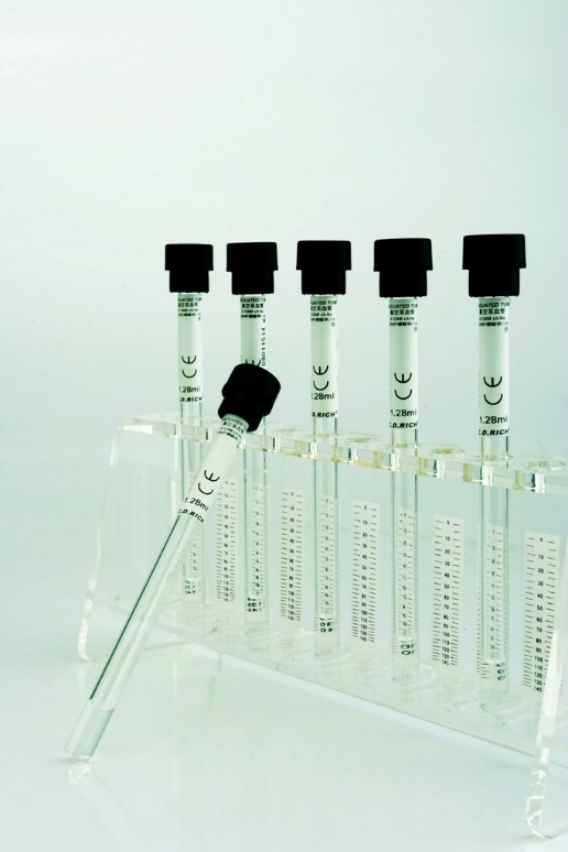 Вакуумна Пробірка, 1.28 мл, 3.2% Натрій цитрат, (1:4) Чорна, 8x120мм Скло